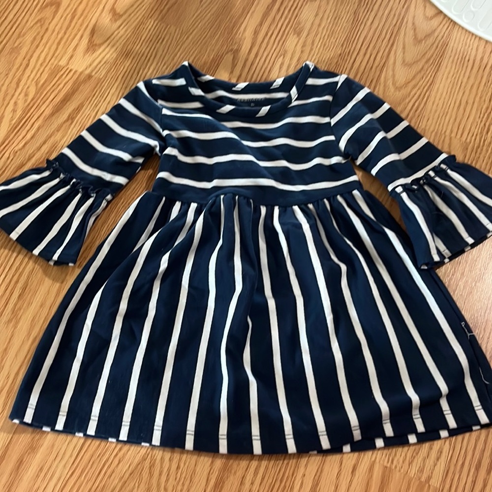 Size 2T Navy and White Heavy Cotton dress